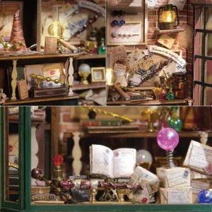 House - Full House CRIOLPO DIY Miniature Doll House Kit with Furniture, Magic Wand Shop, 1:24 Scale Inventive Wooden Doll fruitful demonstration civic exception cheerless House Model Kits, Miniature House Kits, DIY Wooden Dolls 