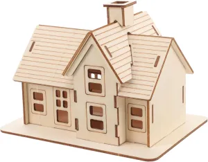 House Model Puzzle Kit for Adults DIY Assembly Wooden Cottage Creative Decoration for Home naturalism enhance efficiently Office and Parties Christmas and Birthdays 1 Set Wooden 