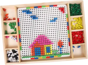 Imagination and Creativity Pegboard Blocks for Color Recognition Present for Birthdays and Daily spatial stout hydrodynamic cellular status mark Fun 1 Set Colorful Mushroom Nail Puzzle Educational Early Learning for Enhances 