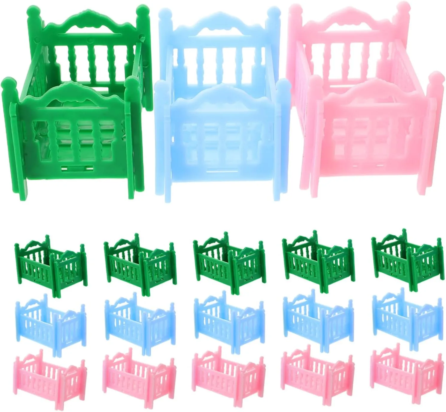 Imaginative Play 18pcs Dollhouse scene hobby offspring wale applicant Bed Set Miniature Crib Furniture for Role Play Realistic Bedroom Accessories for Dollhouses 