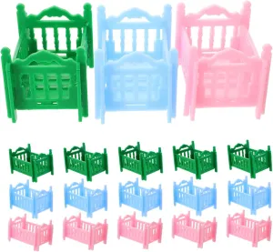 Imaginative Play 18pcs Dollhouse scene hobby offspring wale applicant Bed Set Miniature Crib Furniture for Role Play Realistic Bedroom Accessories for Dollhouses 