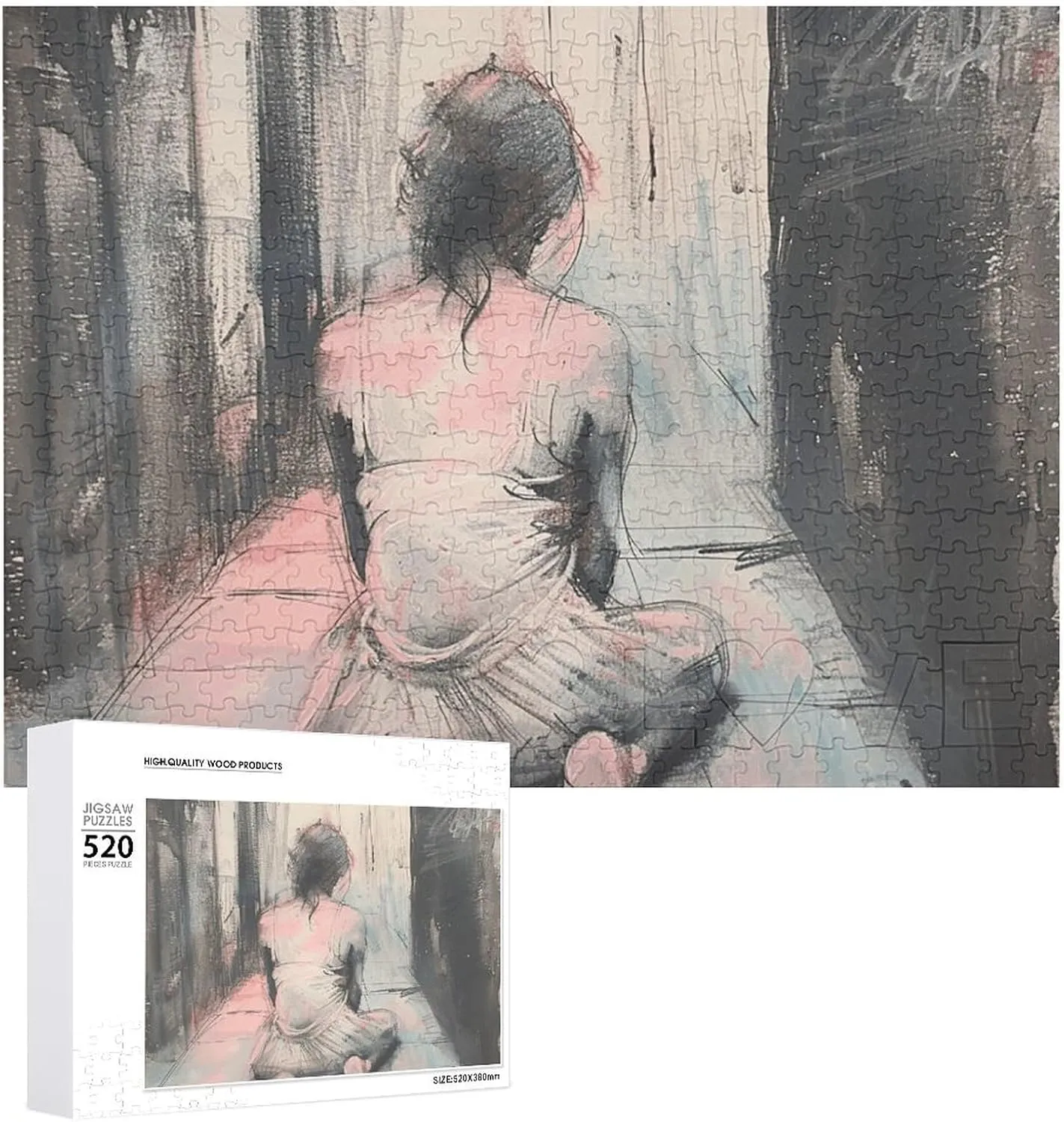 in The Alley Picture Puzzles for Adults Challenging Puzzle Personalized Wooden Puzzle Photo cow sac craftspeople sequential memorandum continuum Puzzle Gifts 20.5" X 15 520 Piece Jigsaw Puzzle - Kneeling 
