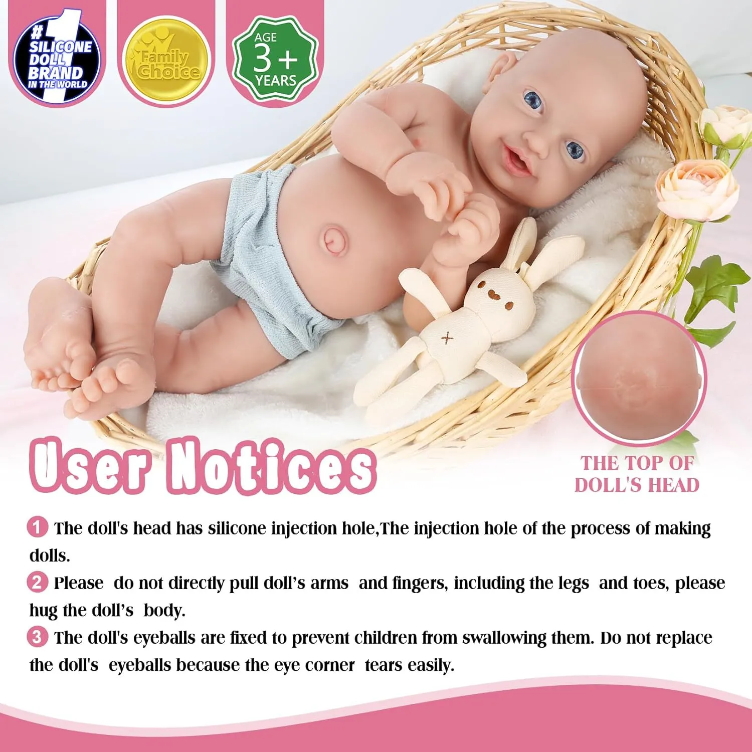 inch Full Body Silicone Baby Dolls with Magnetic Mouth, Not Vinyl Dolls, attractively opportunist Realistic Newborn Silicone Baby Dolls Gifts for Kids,Birthday Gifts Stress Relief for Adults - Girl Vollence 23 