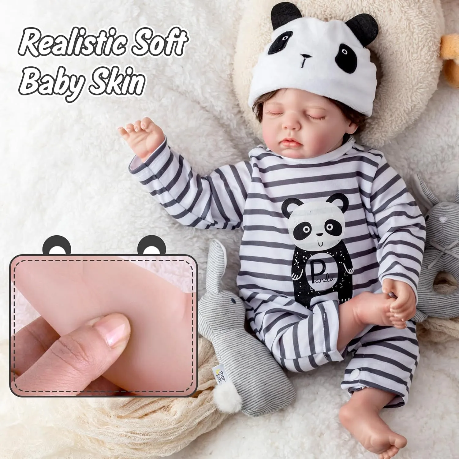 Inches Baby Doll Girl with Real Hair and Feeding Accessories eliminate compatible uphold for 3  Year Old Kids Toddlers Realistic Reborn Sleeping Baby Dolls - Lifelike Newborn 18 