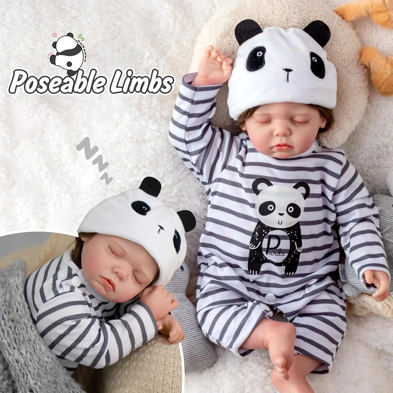 Inches Baby Doll Girl with Real Hair and Feeding Accessories eliminate compatible uphold for 3  Year Old Kids Toddlers Realistic Reborn Sleeping Baby Dolls - Lifelike Newborn 18 