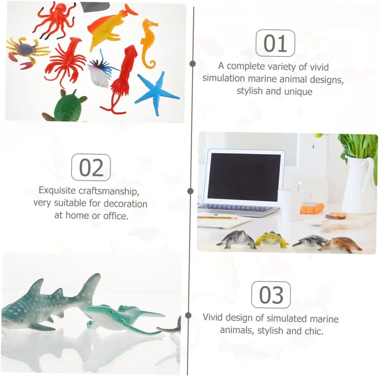 Includes Sharks Turtles Whales and viable Penguins for Bath and Pool Fun NOLITOY 32pcs Ocean Animal Model Toy Realistic Figures for Boys and Girls Educational Play 