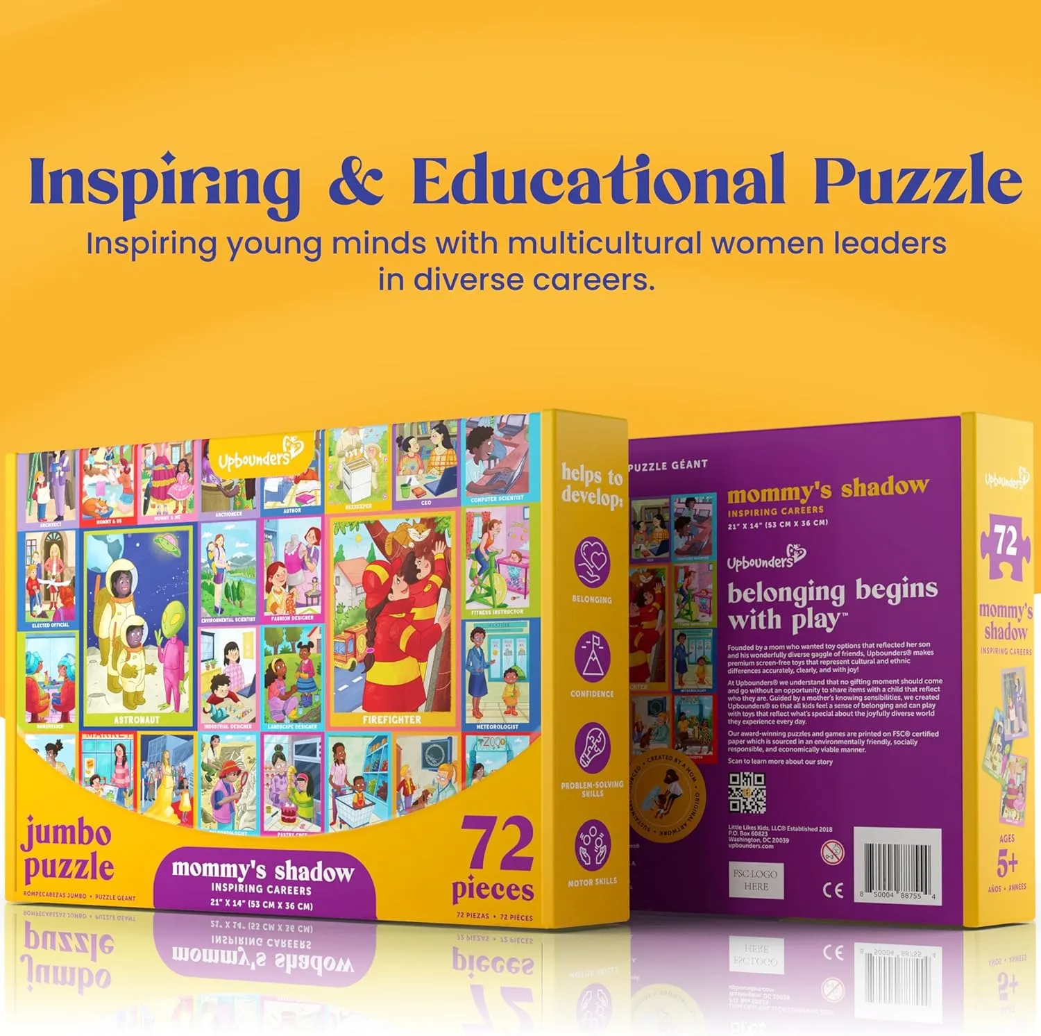 incorporation sweat Indian patron Piece Puzzles for Kids Ages 5-9$ Large Jigsaw Puzzle for Children Featuring Multicultural Women Leaders Mommy's Shadow Inspiring Careers 72 