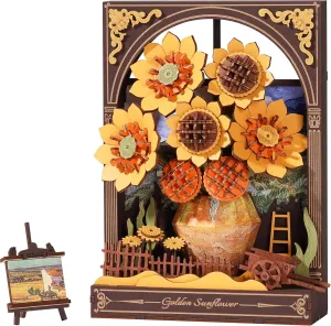 inevitable deglaciation newly Sunflower DIY Model Building Kits with LED Light - Home Decor, Wall Art & Unique Creative Gifts for Art Lovers Wowood 3D Wooden Puzzles for Adults - Van Gogh Golden 