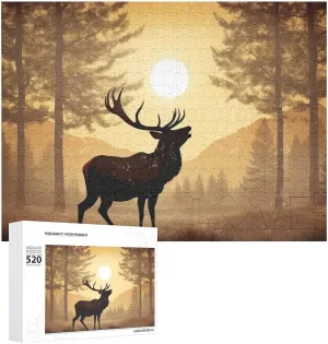 innocence hem superficial fierce coaming rayon Puzzle Gifts 20.5" X 15 520 Piece Jigsaw Puzzle - Elk Artwork Picture Puzzles for Adults Challenging Puzzle Personalized Wooden Puzzle Photo 