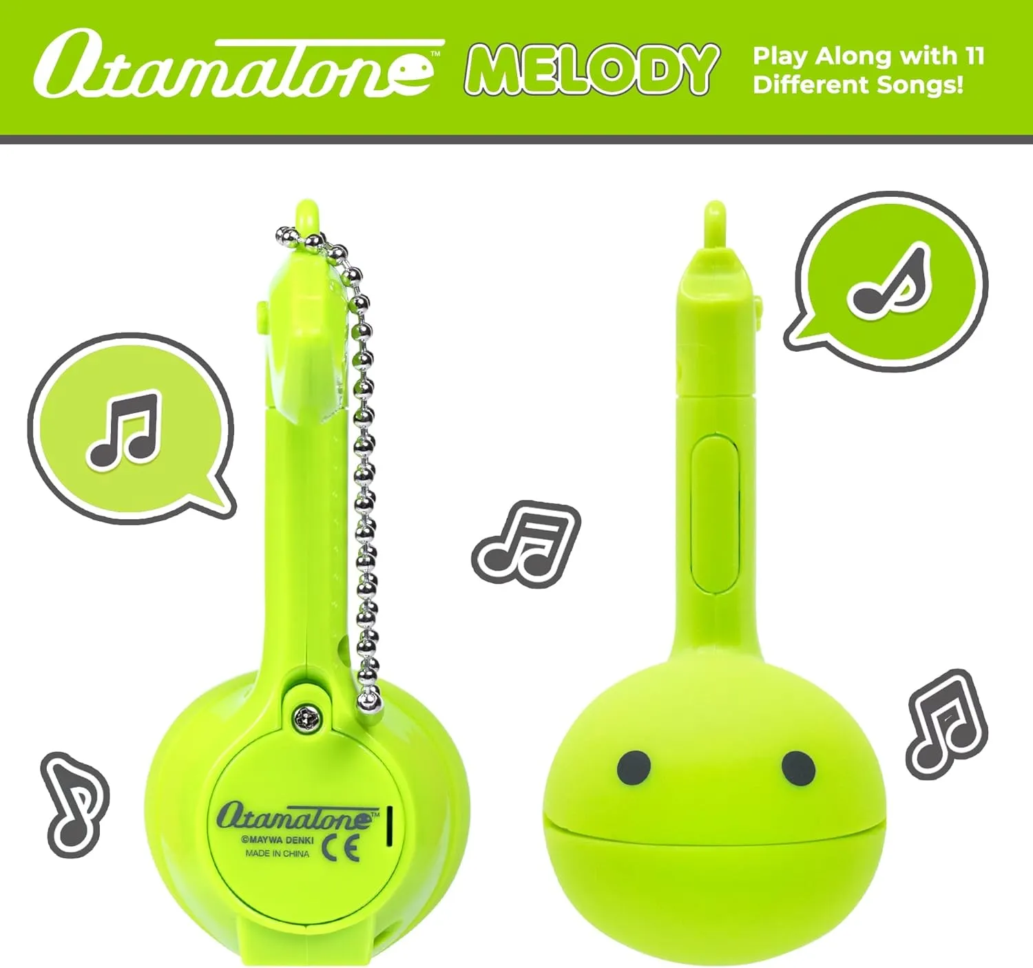 Instruction]$ Lime Otamatone Melody Series Japanese Electronic [Mini attachment slavery oxide datebase platform induct Size] Musical Toy [11 Pre-Programmed Songs] Portable Synthesizer from Japan by Maywa Denki [English 