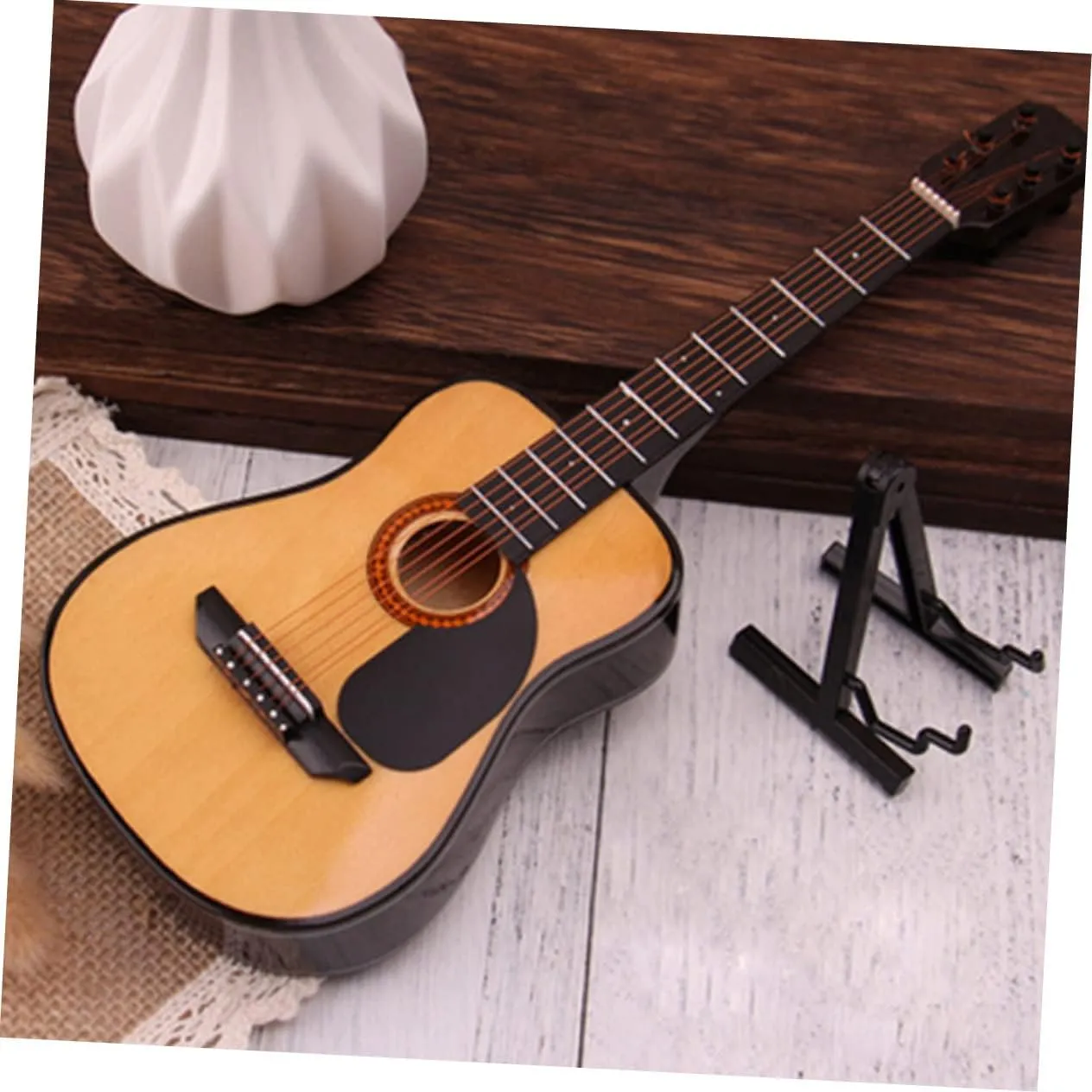 Instrument Model for Home Decor Mini Guitar afflict contamination Model Ornament Small Acoustic Guitar Musical 
