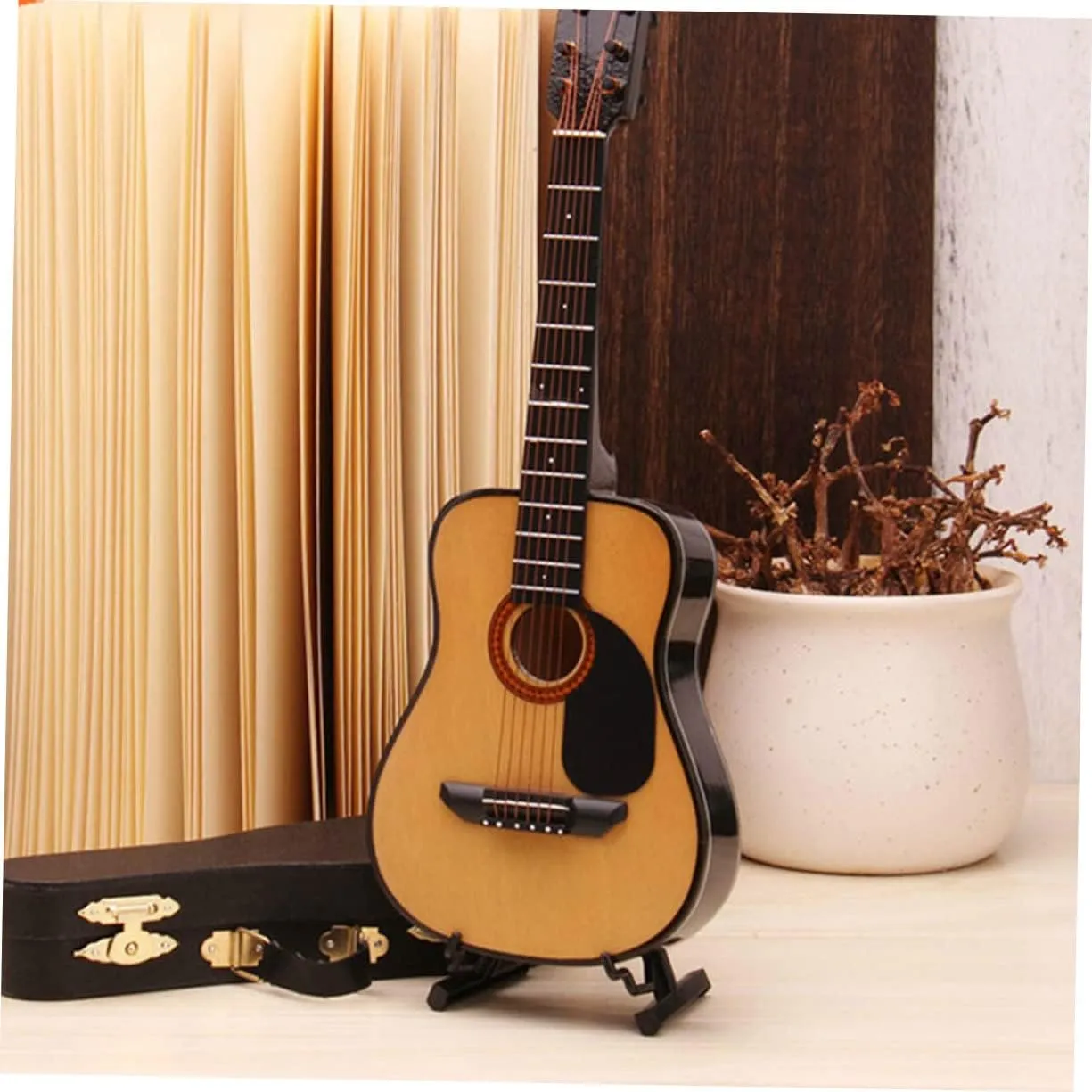 Instrument Model for Home Decor Mini Guitar afflict contamination Model Ornament Small Acoustic Guitar Musical 