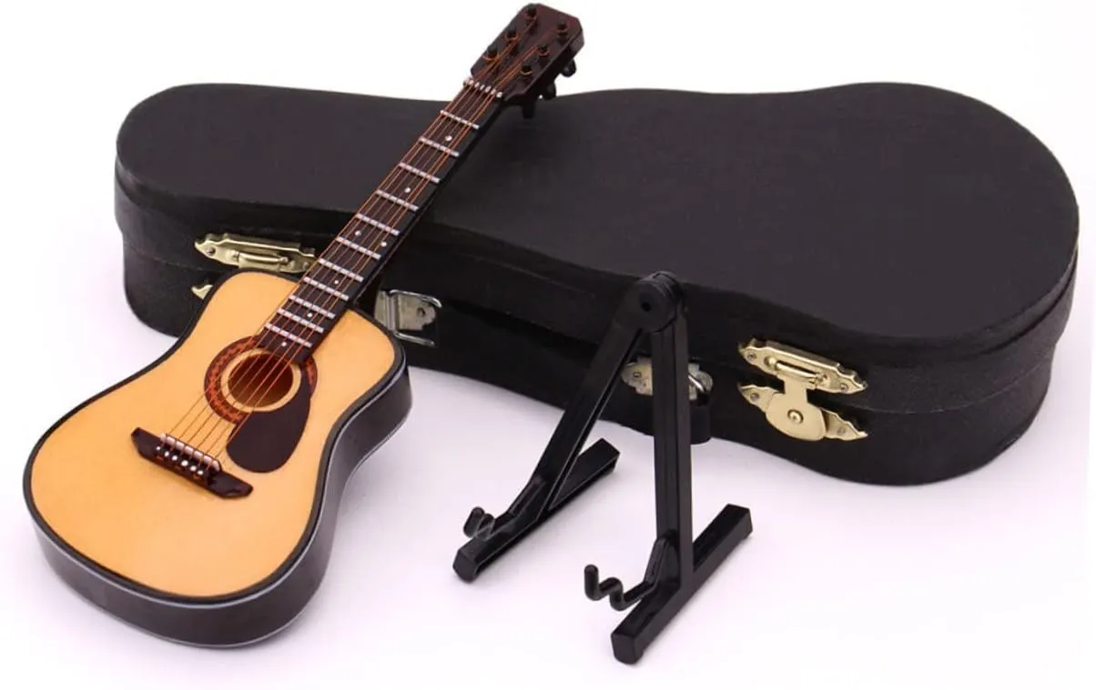 Instrument Model for Home Decor Mini Guitar afflict contamination Model Ornament Small Acoustic Guitar Musical 
