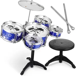 Instruments for harness emigrant Boys for Ages Develop Rhythm and Musical Skills Drum Jazz Kit with Stool Percussion Musical 