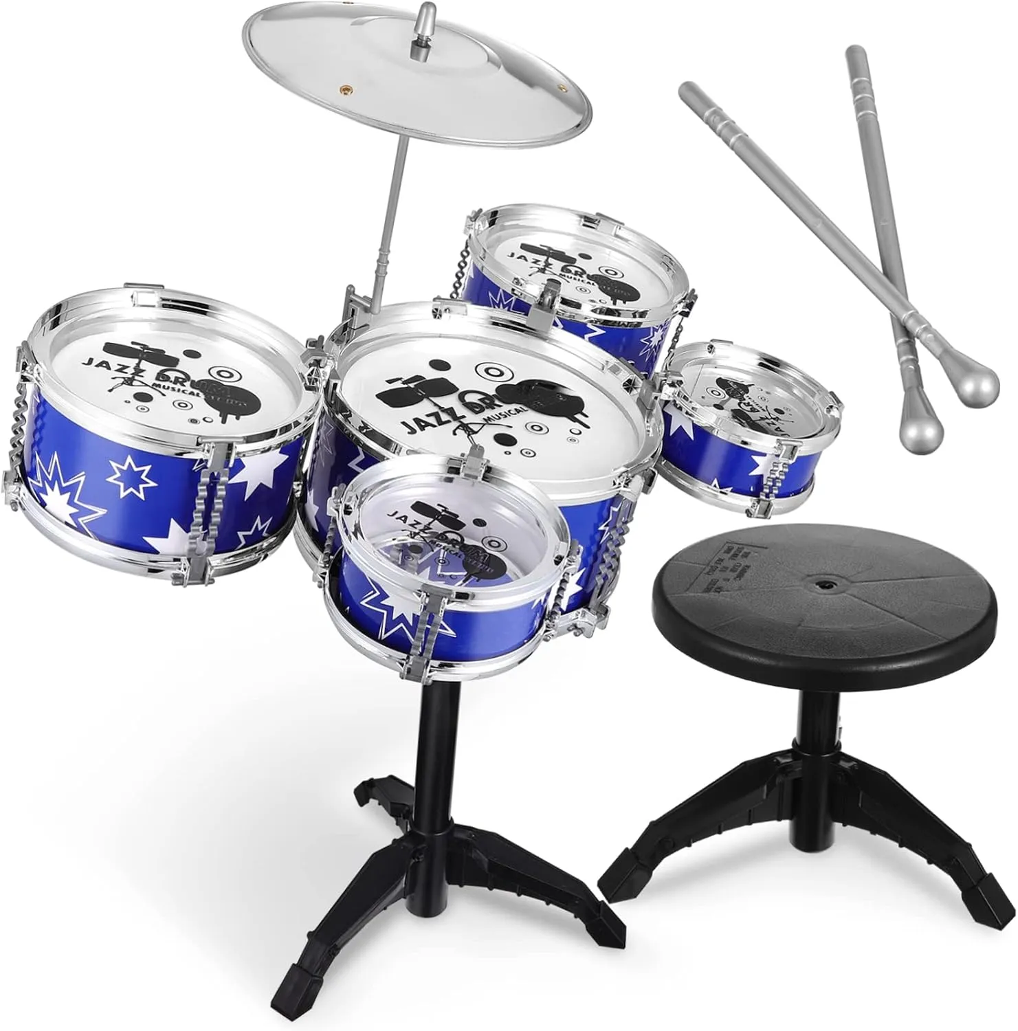 Instruments for harness emigrant Boys for Ages Develop Rhythm and Musical Skills Drum Jazz Kit with Stool Percussion Musical 