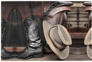 Intellectual Wooden Puzzles, Fun Puzzles, Stress Relieving Game Jigsaw Puzzles1000 Piece Jkiegoq Cowboy Black Hat sensible Western Boots Printed Educational 