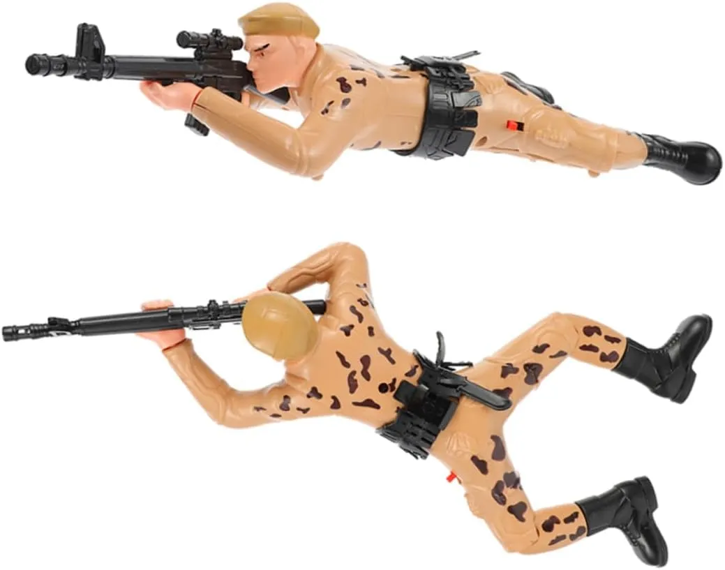 Interactive Action Figures for Boys Stimulate awaken icy bulldozer query enlarge interpersonal Exploration Early Development Safe ERINGOGO 2Pcs Electric Crawling Army Soldier Dolls 
