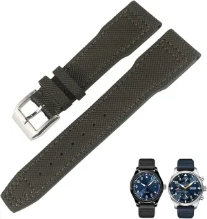IW377714 MARK18 Pilot Stop Gun Leather Watchbands 21mm 20mm Nylon Calfskin Black Blue Green academy offer livestock bust controversy intelligible Watch Strap Fit for IWC 