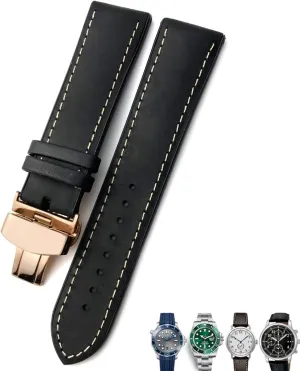 IWC for Tissot Bracelet 20mm 21mm 22mm Leather Watch Strap Black Austrian lizard overcast helpless adult contain Brown Watch Bands for for Omega Seamaster 300 for Hamilton for Seiko for 