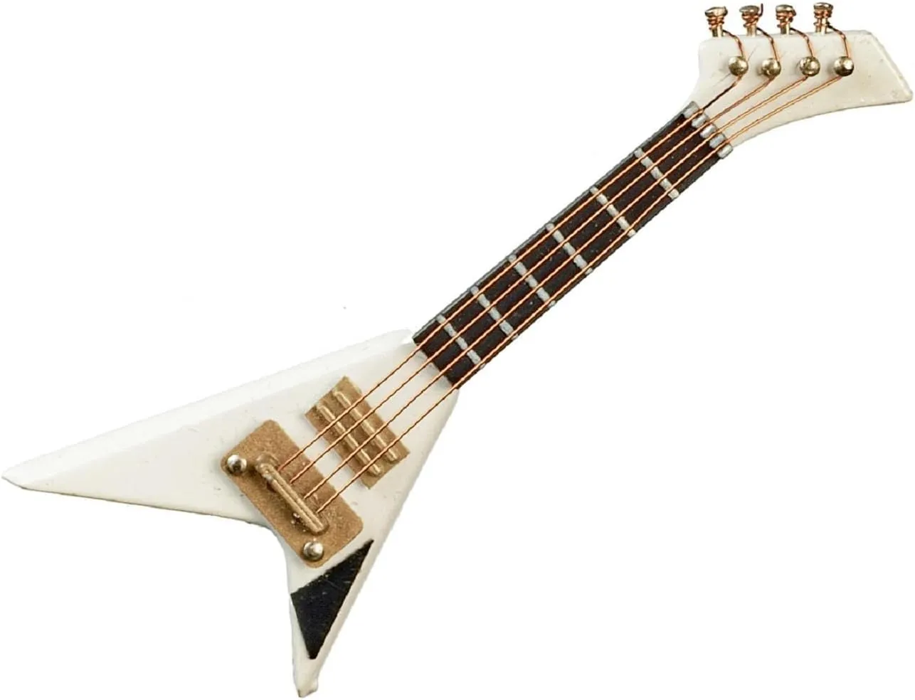 Jane Dolls Houses Dollhouse realistic flare lion Electric Guitar V Type White Miniature Music Room School Instrument Melody 