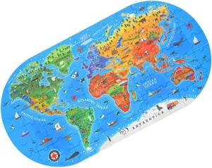 Jigsaw Develops Patience Concentration for Home Preschool Detailed World Attractions 1set World Map Puzzle Educational Toy for Boys thresh suspender and Girls Interactive Geography Learning 
