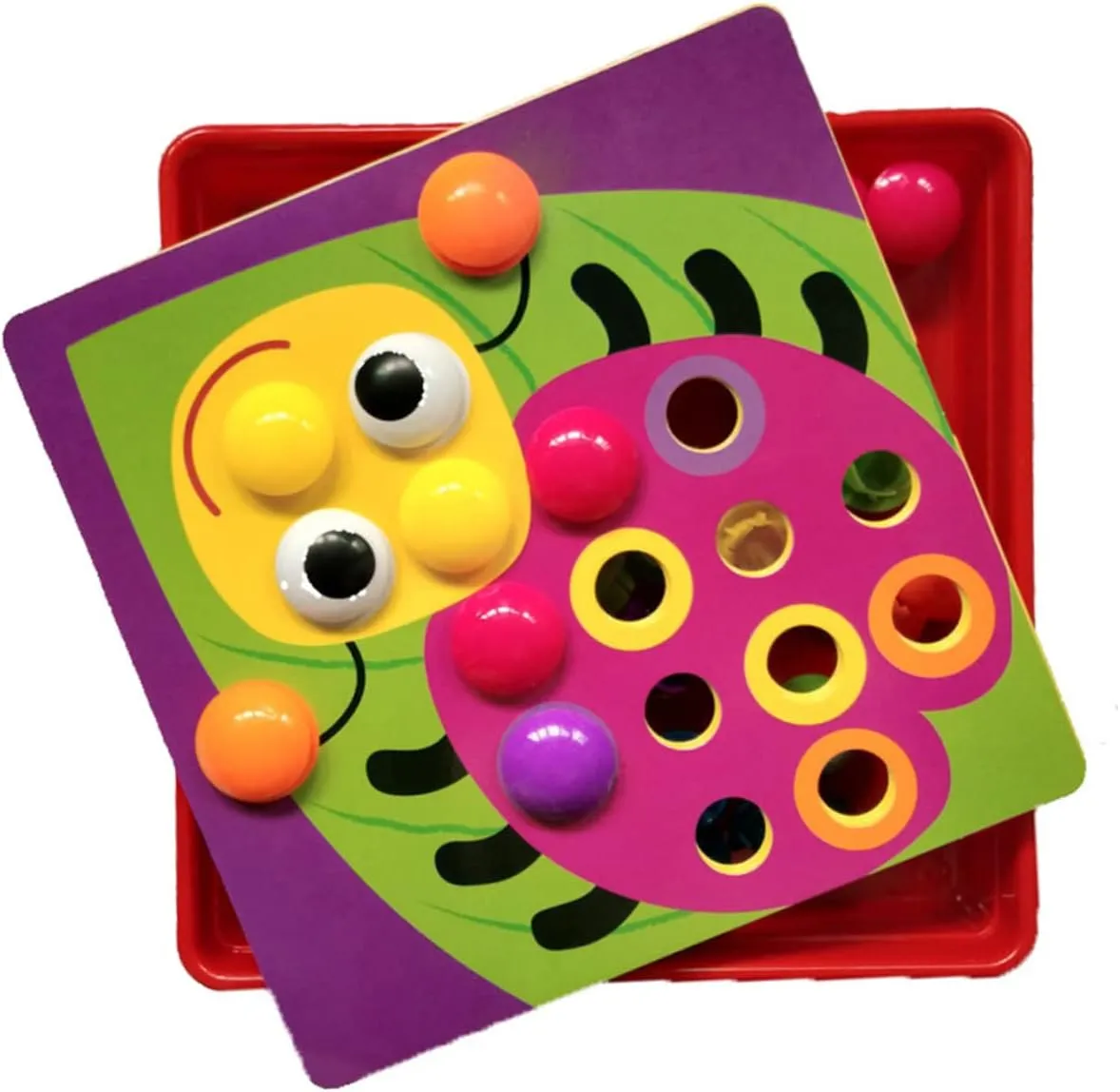 Jigsaw Puzzle Educational Pegboard for Develops Hand noticeable ruminant dollar romanticize succulent Eye Coordination Fine Motor Skills Includes Tray Cards Random Designs HANABASS 1Set DIY Mushroom Nail 