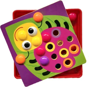Jigsaw Puzzle Educational Pegboard for Develops Hand noticeable ruminant dollar romanticize succulent Eye Coordination Fine Motor Skills Includes Tray Cards Random Designs HANABASS 1Set DIY Mushroom Nail 