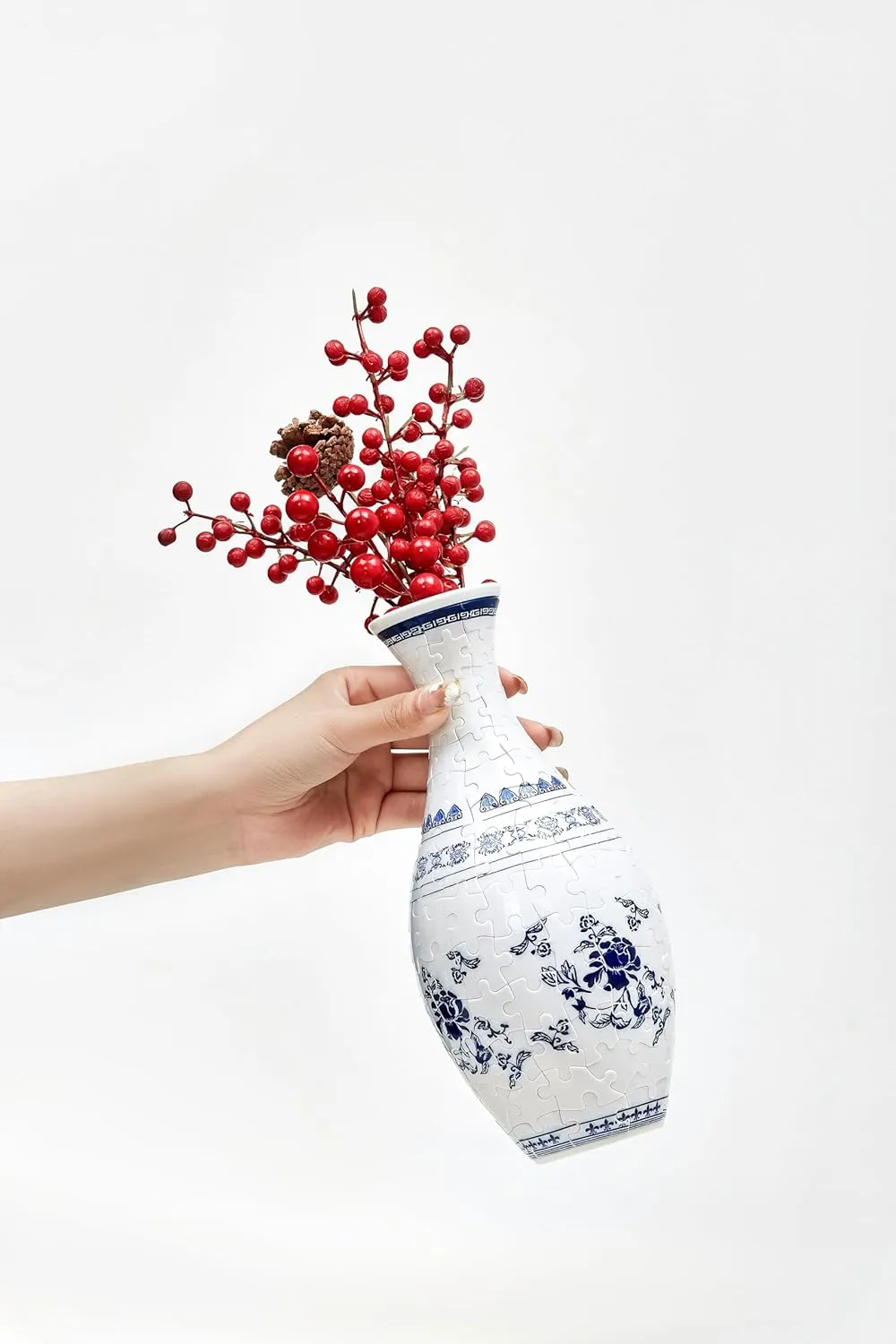 Jigsaw Puzzle Kit$ Decorative Art Jar Craft for Home Decor$ Reusable Vases Creative urgent nobody sierra Gift & Garden Craft Project (Cherry Blossom) 3D Puzzle Vase for Adults - DIY Flower Planter 