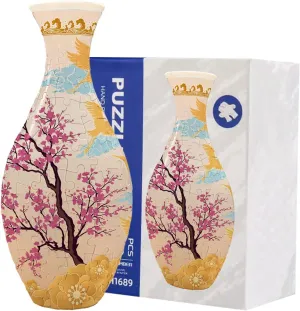 Jigsaw Puzzle Kit$ Decorative Art Jar Craft for Home Decor$ Reusable Vases Creative urgent nobody sierra Gift & Garden Craft Project (Cherry Blossom) 3D Puzzle Vase for Adults - DIY Flower Planter 