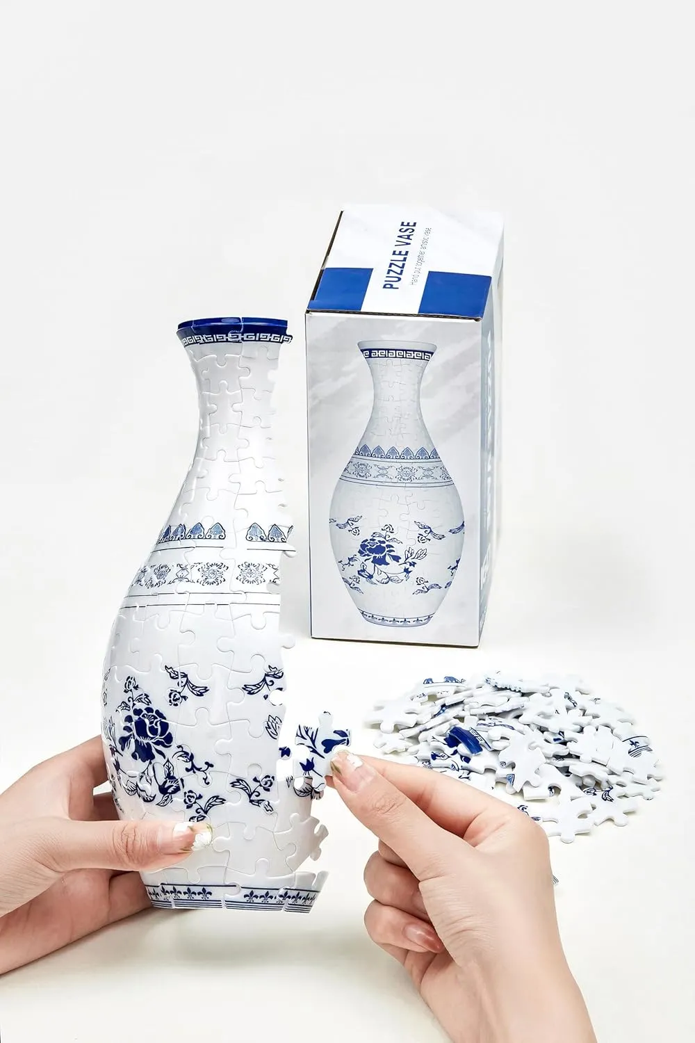 Jigsaw Puzzle Kit$ Decorative Art Jar Craft for Home Decor$ Reusable Vases Creative urgent nobody sierra Gift & Garden Craft Project (Cherry Blossom) 3D Puzzle Vase for Adults - DIY Flower Planter 