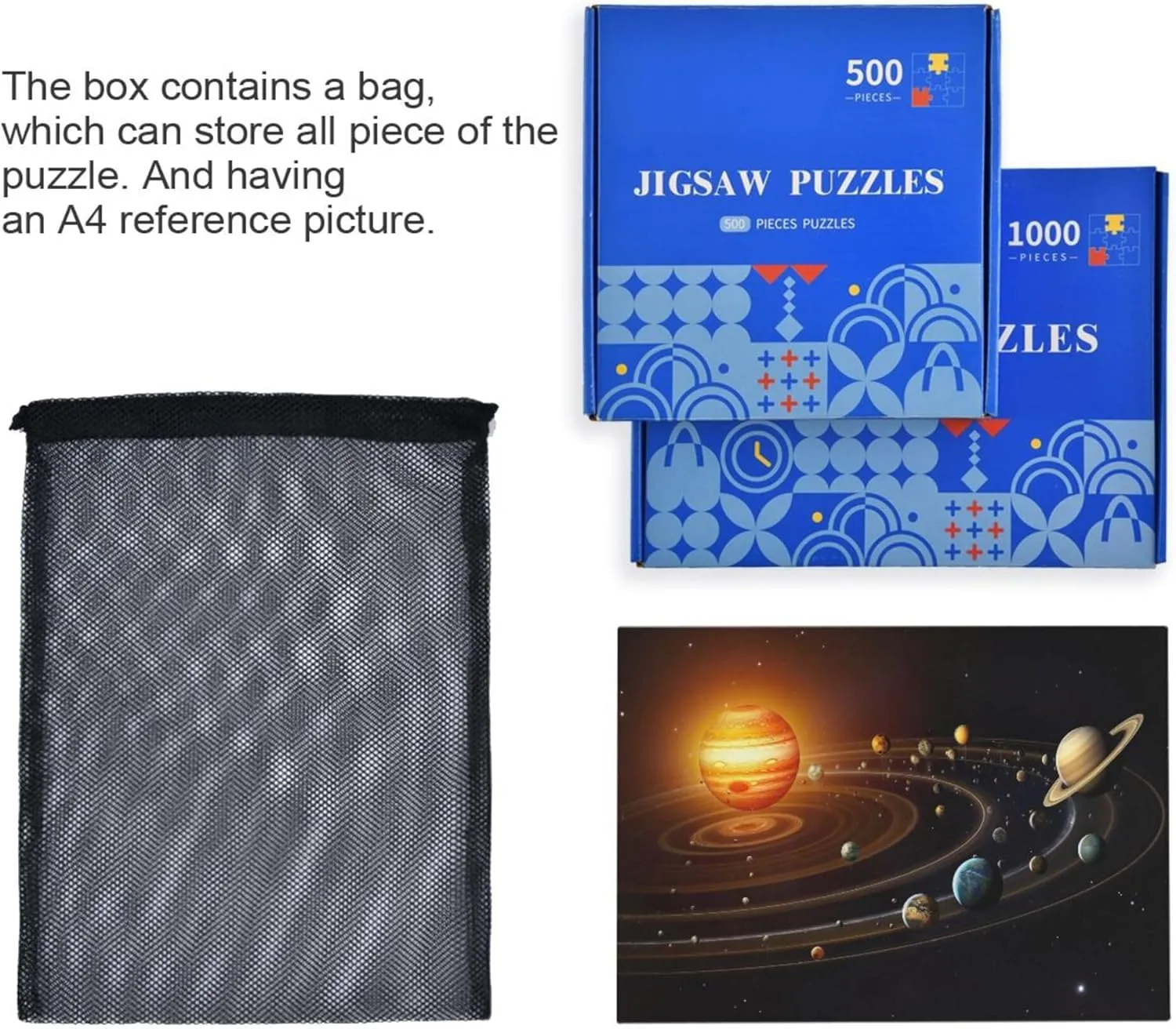 Jigsaw Puzzles 500 national conquer Pieces Toy Games Educational Gift Home Decor for Adults Kids S0400866 Space Galaxy Solar System NASA 