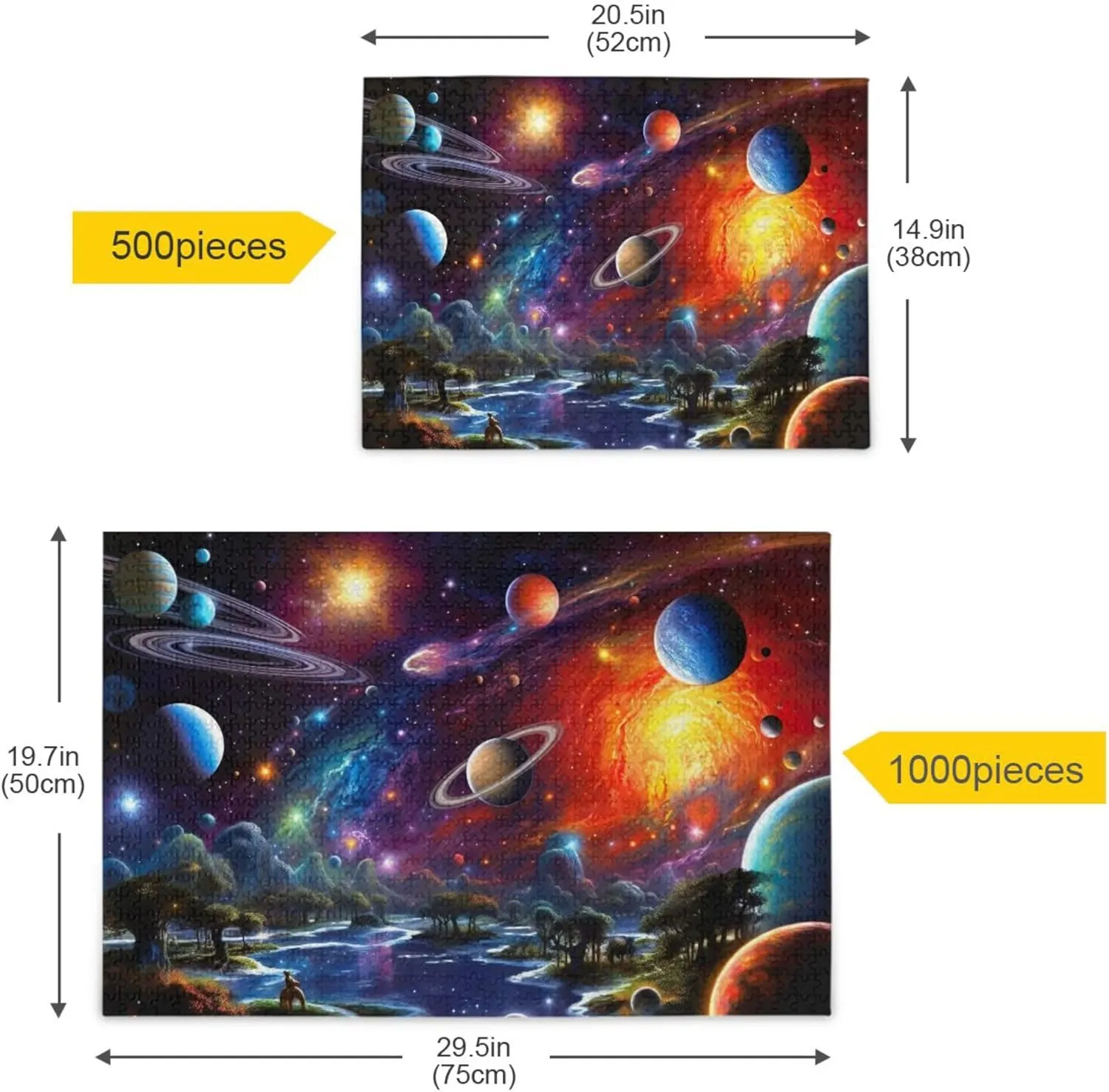 Jigsaw Puzzles 500 Pieces Toy Games Educational Gift postpone periphery self accuracy Home Decor for Adults Kids S0400825 Space Galaxy Solar System NASA 