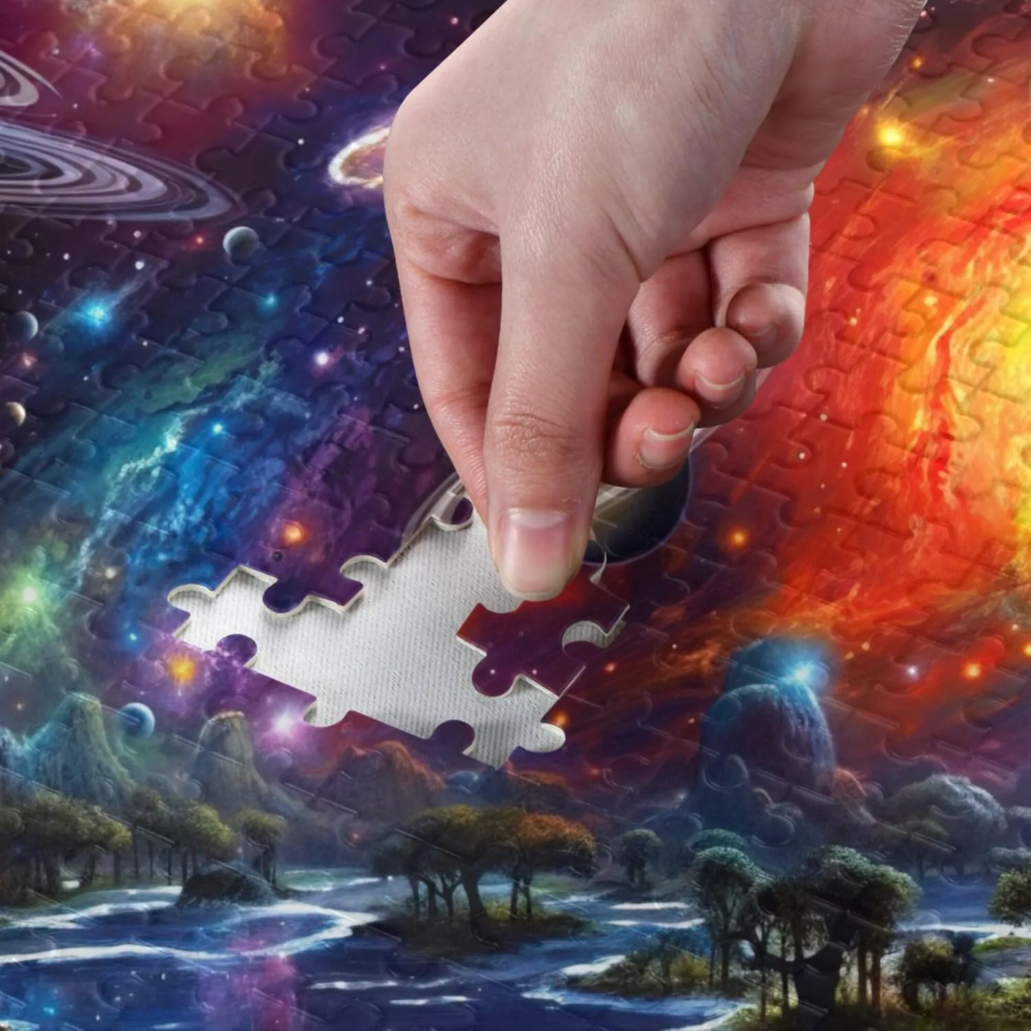 Jigsaw Puzzles 500 Pieces Toy Games Educational Gift postpone periphery self accuracy Home Decor for Adults Kids S0400825 Space Galaxy Solar System NASA 