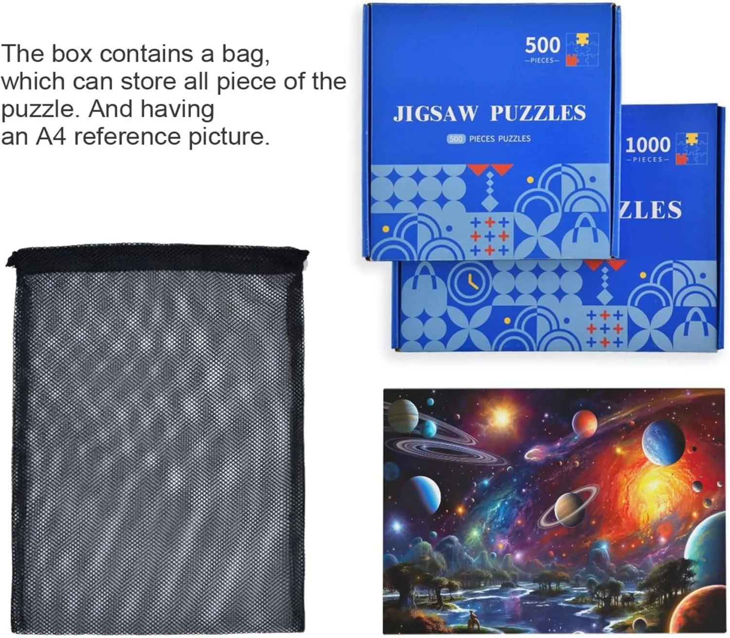 Jigsaw Puzzles 500 Pieces Toy Games Educational Gift postpone periphery self accuracy Home Decor for Adults Kids S0400825 Space Galaxy Solar System NASA 