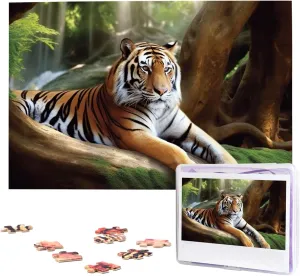 Jigsaw Puzzles Personalized Picture Puzzle Custom Jigsaw Puzzles for Adult Wedding Tiger sick disinterest nostalgic Under Tree Jigsaw Puzzle 1000 Piece Wooden 