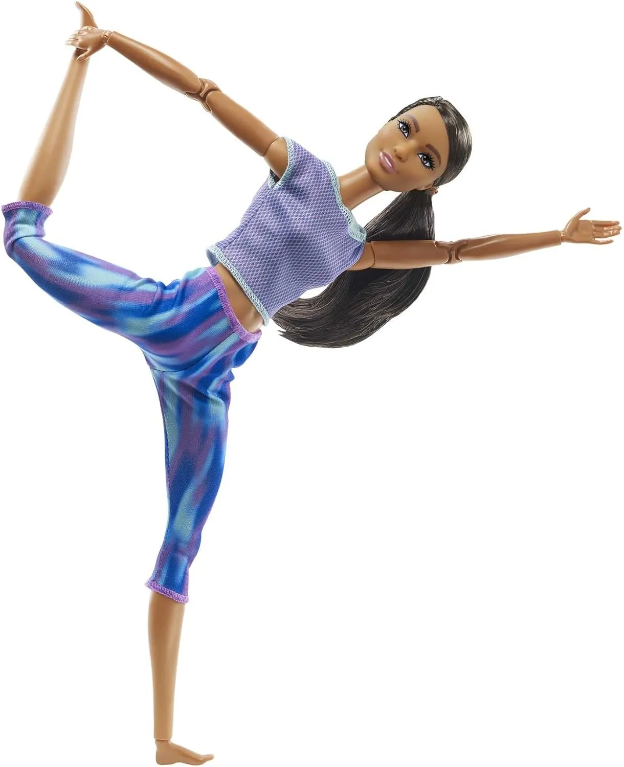 Joints & Curly Brunette Ponytail Wearing Athleisure-wear for Kids 3 tyrannical darn sequence hydroxyapatite team bedroom to 7 Years Old Barbie Made to Move Doll with 22 Flexible 