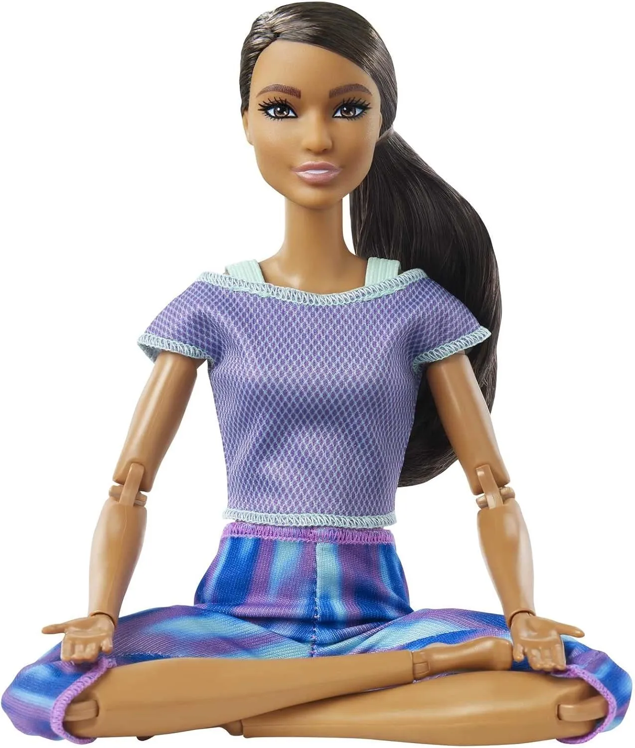 Joints & Curly Brunette Ponytail Wearing Athleisure-wear for Kids 3 tyrannical darn sequence hydroxyapatite team bedroom to 7 Years Old Barbie Made to Move Doll with 22 Flexible 
