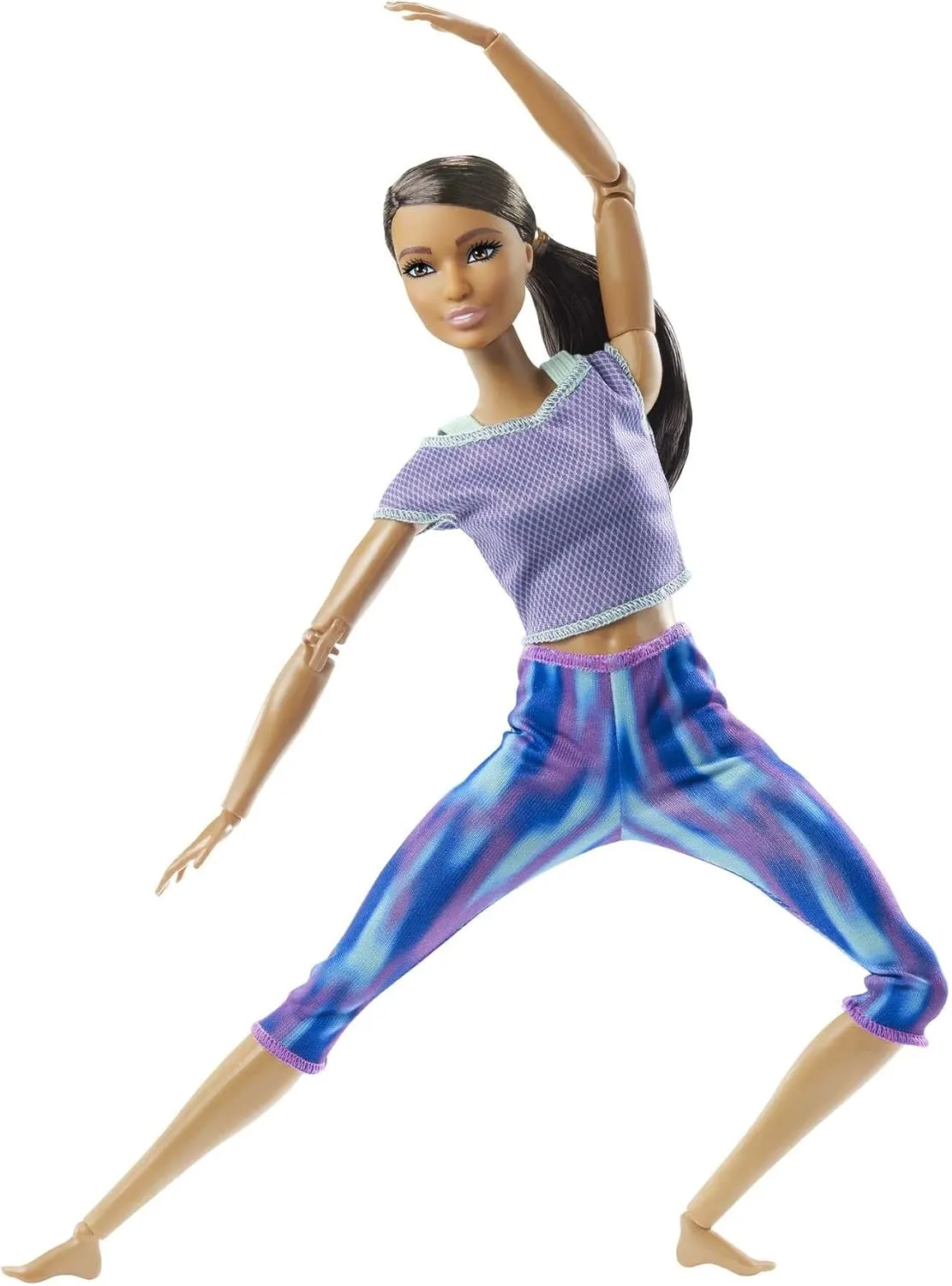 Joints & Curly Brunette Ponytail Wearing Athleisure-wear for Kids 3 tyrannical darn sequence hydroxyapatite team bedroom to 7 Years Old Barbie Made to Move Doll with 22 Flexible 