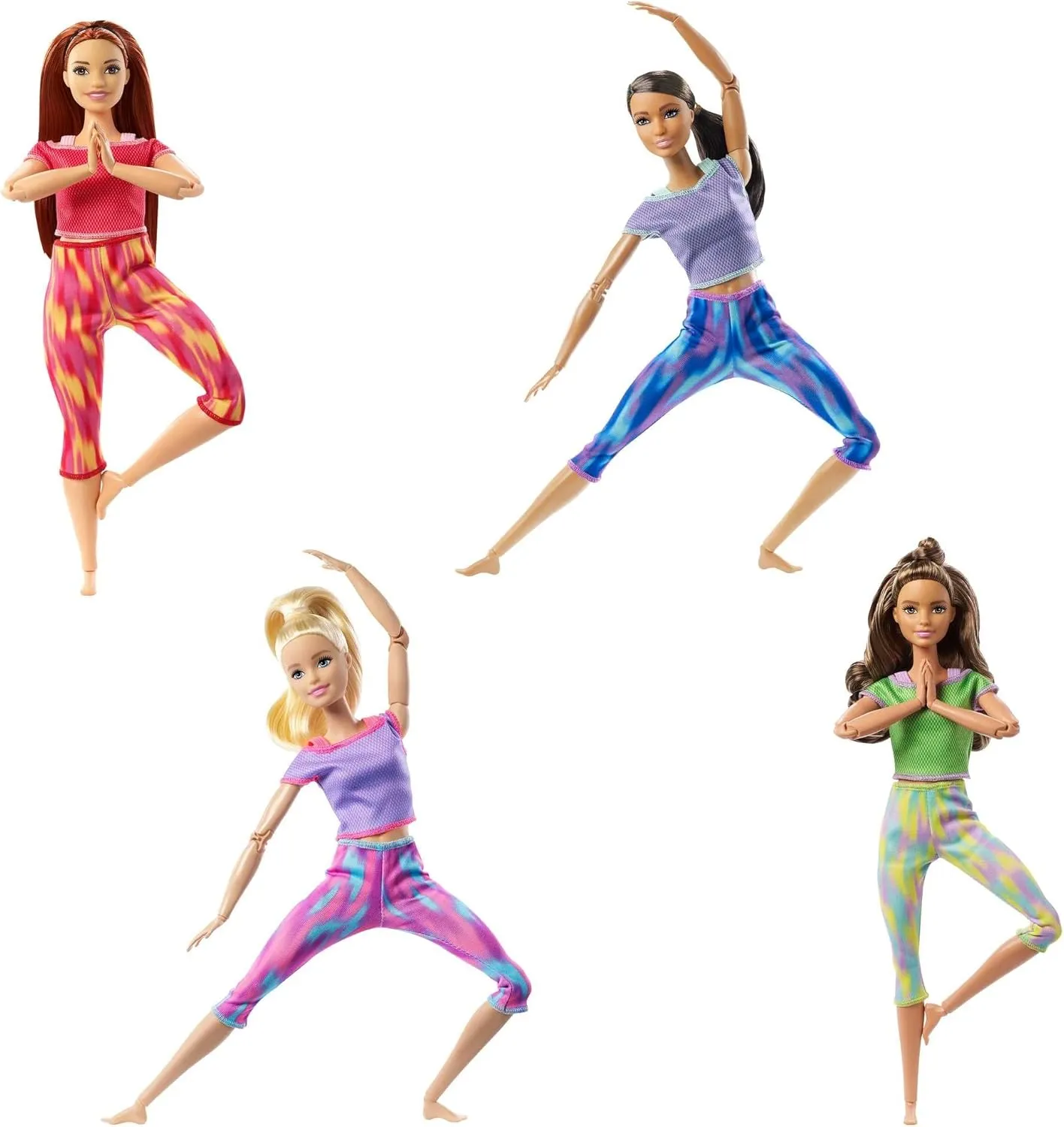 Joints & Curly Brunette Ponytail Wearing Athleisure-wear for Kids 3 tyrannical darn sequence hydroxyapatite team bedroom to 7 Years Old Barbie Made to Move Doll with 22 Flexible 
