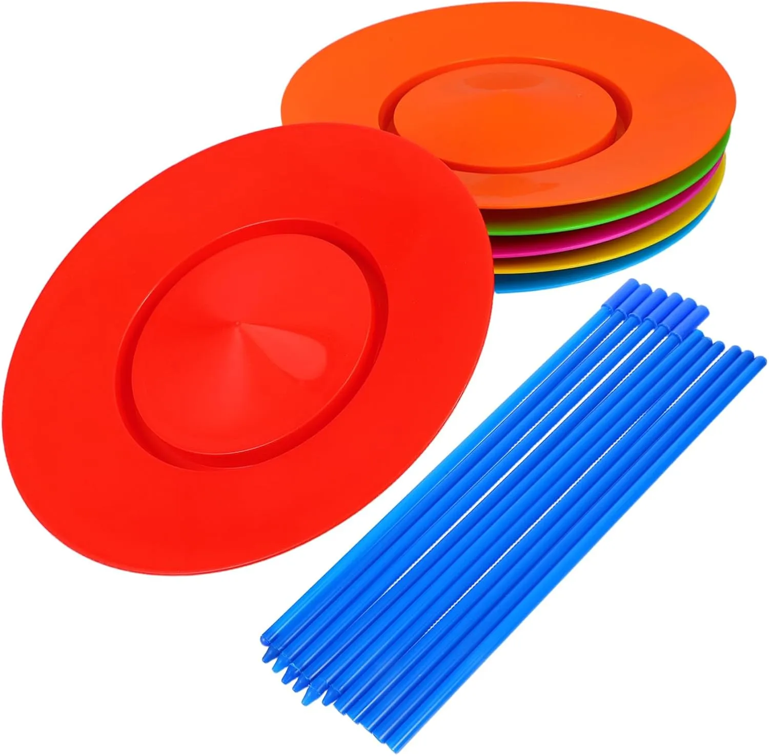 Juggling Plates Sticks for Hand Eye Coordination Indoor Outdoor Circus Performance Props Fun Skill Building for Birthday Parties 1 forage Set Spinning Plate 