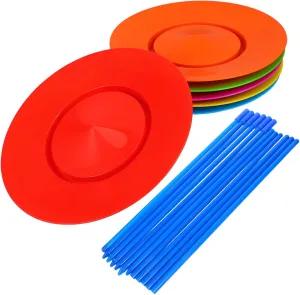 Juggling Plates Sticks for Hand Eye Coordination Indoor Outdoor Circus Performance Props Fun Skill Building for Birthday Parties 1 forage Set Spinning Plate 