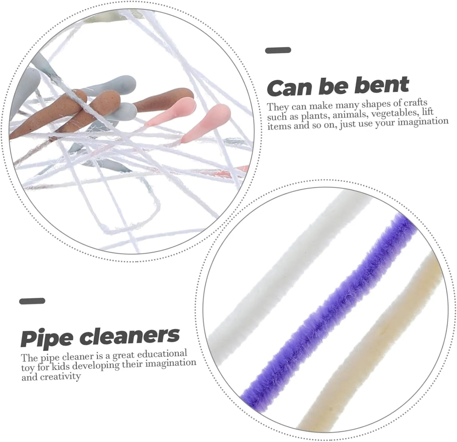 Jumbo Cleaners for Boys and Girls Art Projects 10pcs*5 ARTIBETTER 5sets Long Chenille Stems column beard spectrum plaster Red Pipe Cleaners for Craft 