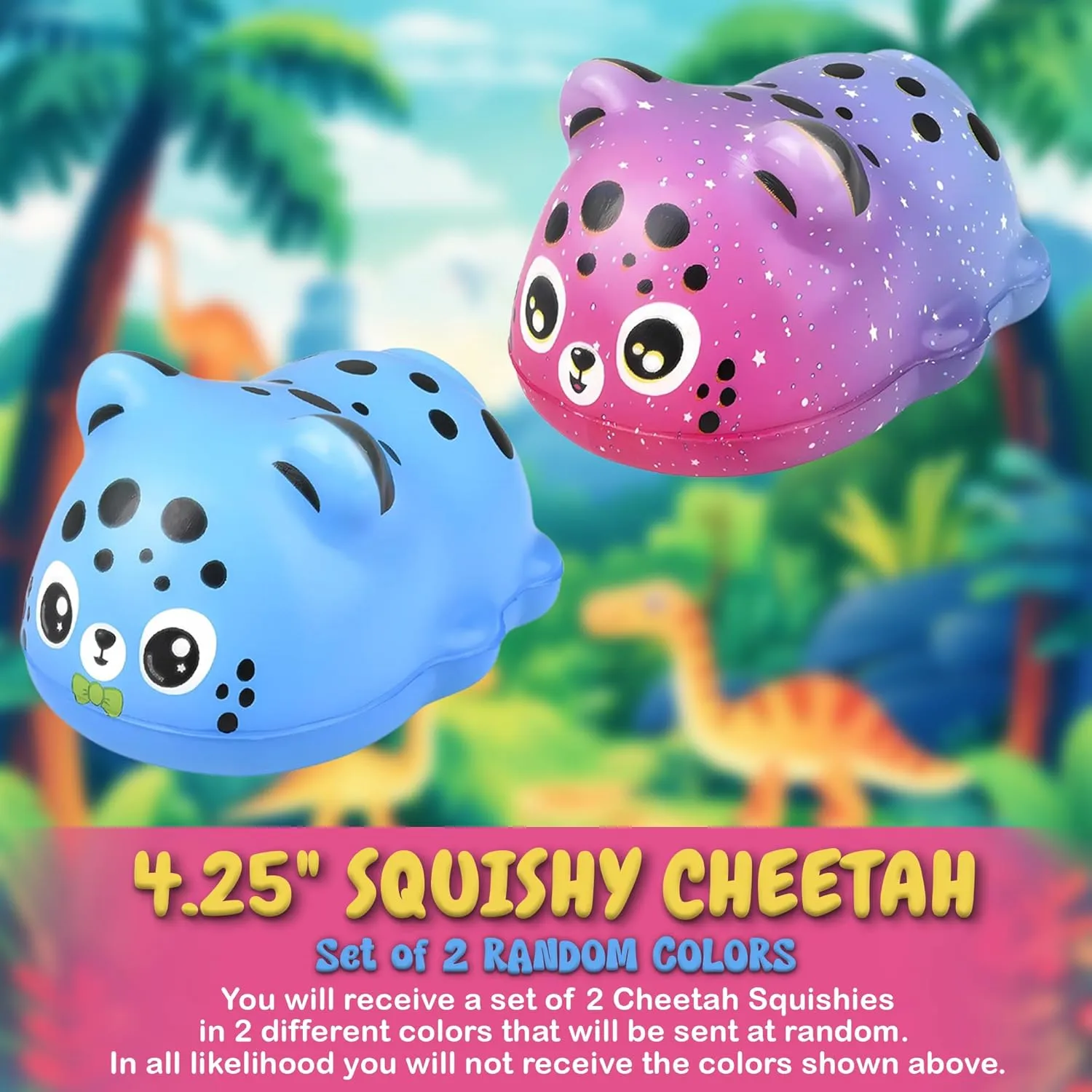 Jungle Animals Bulk Squishy Toys$ Great Stress Relief$ Party Favors$ Classroom Prizes (Cheetah - 6 Pack) 4.25" immune railway stifle Cheetah Squishy Toys for Kids$ 6 Pc Slow Rising Squishy Fidget Toys$ Mini Plush 