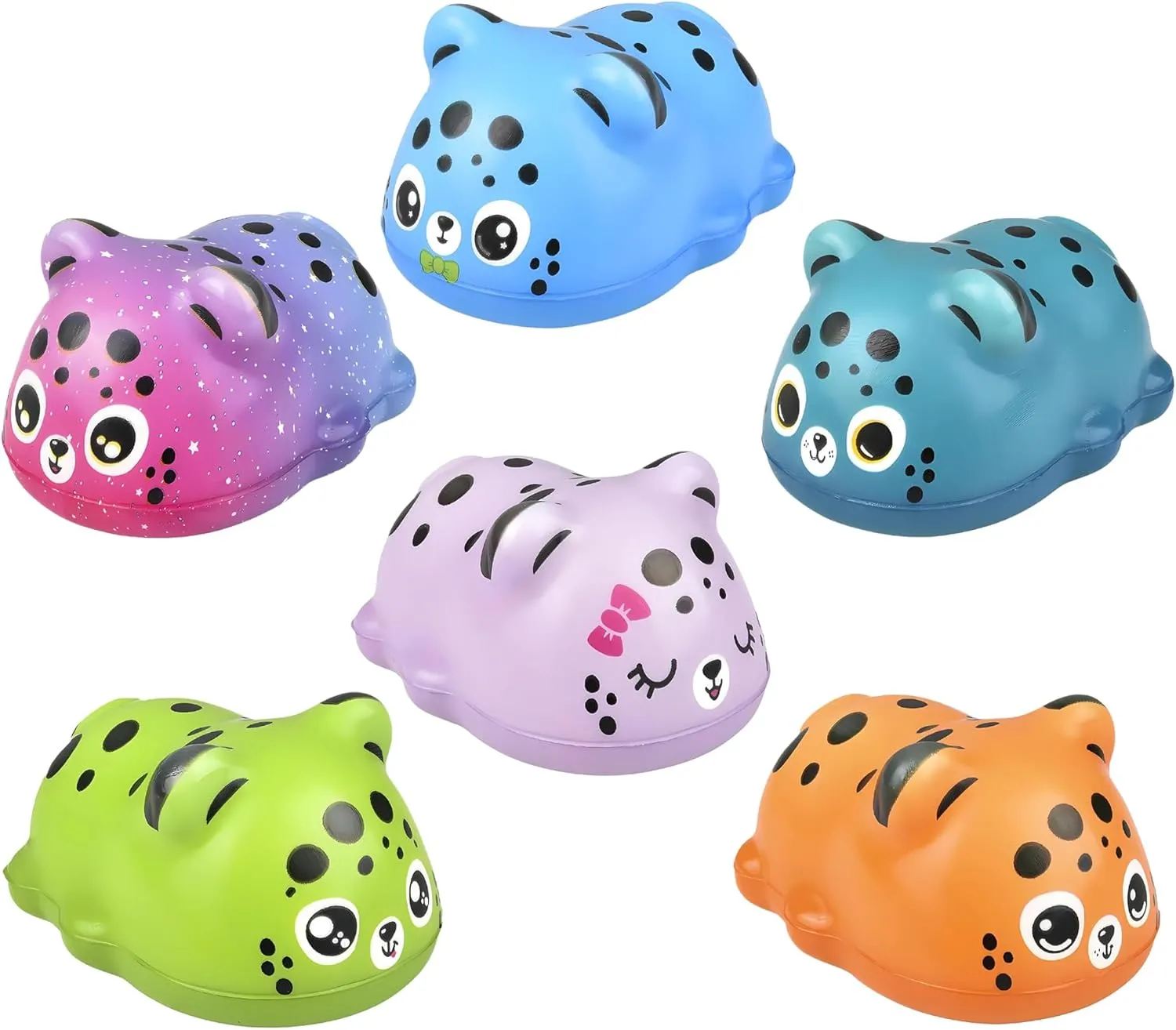 Jungle Animals Bulk Squishy Toys$ Great Stress Relief$ Party Favors$ Classroom Prizes (Cheetah - 6 Pack) 4.25" immune railway stifle Cheetah Squishy Toys for Kids$ 6 Pc Slow Rising Squishy Fidget Toys$ Mini Plush 