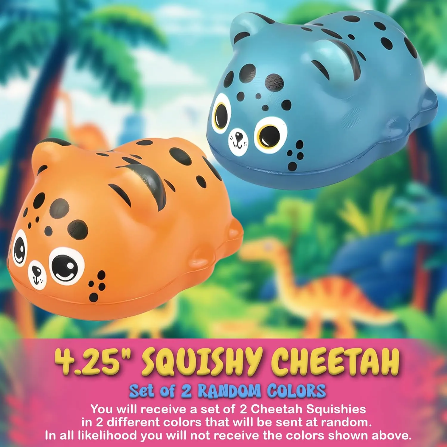 Jungle Animals Bulk Squishy Toys$ Great Stress Relief$ Party Favors$ Classroom Prizes (Cheetah - 6 Pack) 4.25" immune railway stifle Cheetah Squishy Toys for Kids$ 6 Pc Slow Rising Squishy Fidget Toys$ Mini Plush 