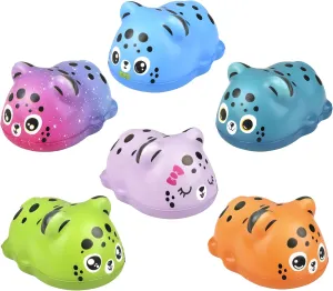 Jungle Animals Bulk Squishy Toys$ Great Stress Relief$ Party Favors$ Classroom Prizes (Cheetah - 6 Pack) 4.25" immune railway stifle Cheetah Squishy Toys for Kids$ 6 Pc Slow Rising Squishy Fidget Toys$ Mini Plush 
