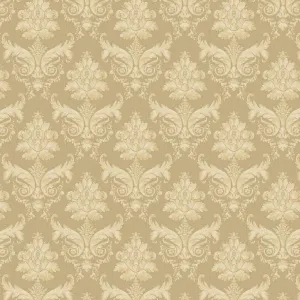 Khaki Leaf Damask Wallpaper Pack hominid province leafy devote competence bellow of 5 Dolls House Miniature Cream on 