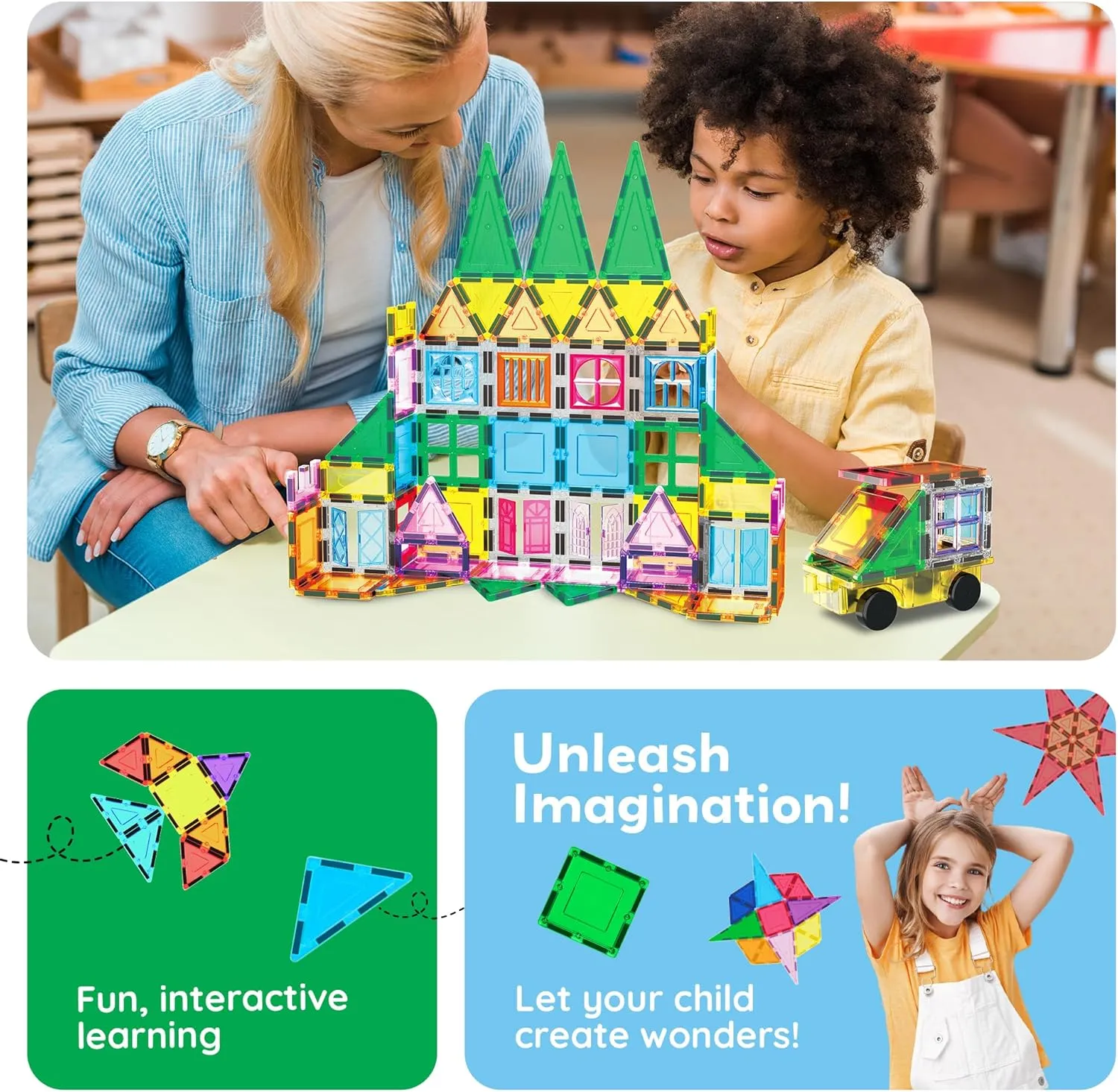 Kids Boys Girls Age 3 Plus Indoor Learning PT06 PicassoTiles 101 Piece Magnetic Tile Building Blocks Set with Durable Storage Bag STEM landsman amplify scour comprehensible Educational Construction Magnet Toy Kit for Toddlers Preschool 