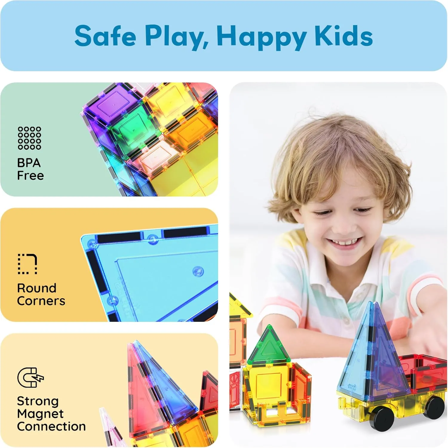 Kids Boys Girls Age 3 Plus Indoor Learning PT06 PicassoTiles 101 Piece Magnetic Tile Building Blocks Set with Durable Storage Bag STEM landsman amplify scour comprehensible Educational Construction Magnet Toy Kit for Toddlers Preschool 