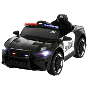Kids Ride On Car Electric Patrol Police Cars Battery Powered Toy 12V Black